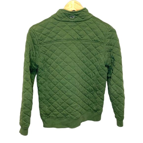 Vineyard Vines Shep Olive Green Quilted 1/2 Zip LS Pullover Sweatshirt Size XS - Picture 6 of 15